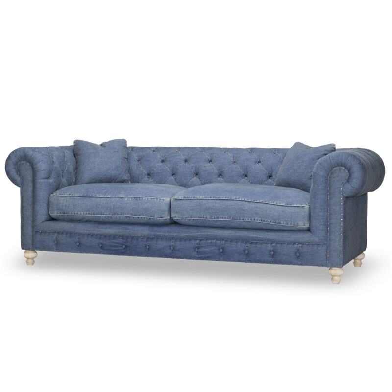Greenwich 96" Sofa in Desi Blue Denim