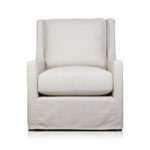Myles Slipcovered Swivel Glider Chair in Windfield Natural