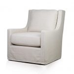 Myles Slipcovered Swivel Glider Chair in Windfield Natural