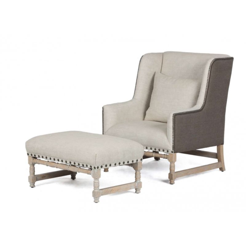 Luca Chair in Classic Linen and Linen Brown