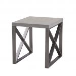 Pamona End Table with Faux Concrete and Gunmetal