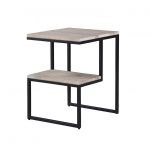 Coastline End Table in Natural Gray and Matte Black
