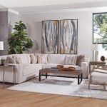 Ventura Sectional in Norse Bone (Performance Fabric) with Copeland Maize and Wendy Bronze Pillows