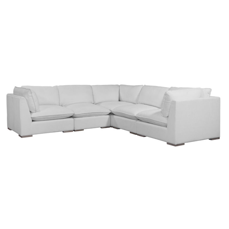 Burbank Sectional Square Version in Chloe Ice (Performance Fabric) 5pc As Shown